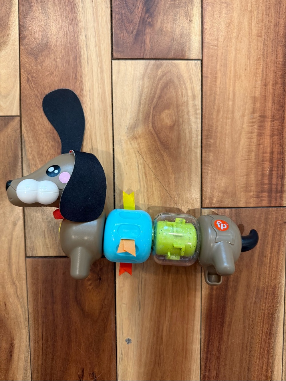 Fisher-Price Brown & Blue Clicker Puppy Toy